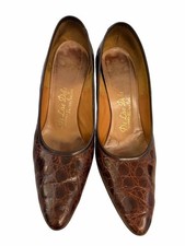 Vintage 1950s–60s DeLiso Debs Brown Genuine Alligator Heel picture