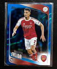 Topps 2024-25 UEFA Blue Raindrops William Saliba Arsenal #113 /150 picture