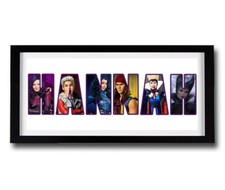 DSNEY DESCENDANTS Personalised Framed Name Print - Descendants Word Print Art picture