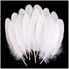 THARAHT 120pcs White Goose Feathers Natural Bulk 68 inch 1520cm for Crafts DI... picture