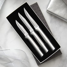 Rada Cutlery Paring Kitchen Knife Set T420 Steel Blades Silver Aluminum Handles picture
