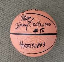 Maris Valainis Jimmy Chitwood signed mini basketball Hoosiers Hackman Hopper picture