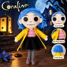 28cm Coraline Plush Doll Soft Stuffed Toy Kawaii Pillow Kids Cute Collectible picture