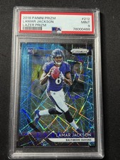 Panini 2018 Prizm Lamar Jackson Ravens RC Lazer Prizm #212 PSA 9 picture