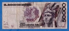 Mexico 50000 Pesos 1990 P-90b Circulated Note