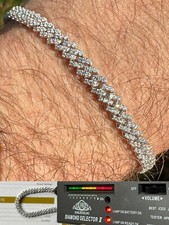 MOISSANITE Real Mini 5mm Micro Miami Cuban Link Prong Bracelet Iced 925 Silver picture