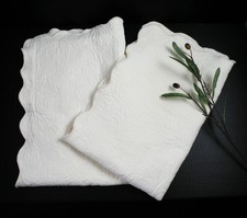 New Linea Casa By Sferra King Pillow Sham Pair Ivory Quilted Portugal 39”x 24” picture