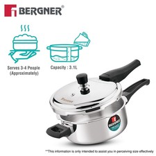 Bergner Trimax Triply Stainless Steel Outer Lid Pressure Pan Cooker picture