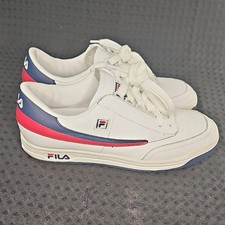 FILA 1988  Heritage Mens Low Top Lace Up Sneakers  White Blue Red Size 8.5 picture