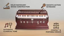Indian Musicl Instrument Harmonium 7 Stopper Multi Bellow Teakwood Color 39 Key picture