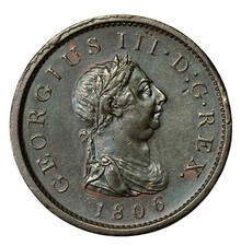 Great Britain 1806 King George III Copper Penny KM#663 picture