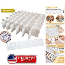 12PCS DIY Plastic Grid Drawer Dividers,White Adjustable Sock Underwear Dresse... picture