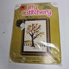 Vintage Jiffy Stitchery Kit 1975 Sunset Designs Fall Late picture