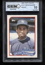 Deion Sanders Rookie 1989 Topps Traded #110T RC MLB New York Yankees GEM MINT 10 picture