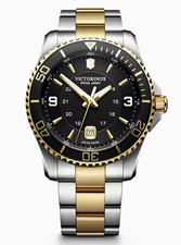 Victorinox Swiss Army Maverick Two-Tone Blue Dial Date Quartz 100m Watch picture
