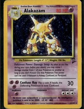 Alakazam Holo Rare Base Set 2 001/130 Psychic Pokemon Card picture