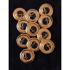 Vintage St. John Collection Gold Tone Black Enamel Buttons Set of 11 Designer picture