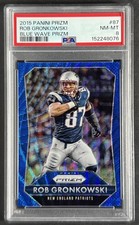 Rob Gronkowski 2015 Panini Prizm Blue Wave Prizm /150 #87 Patriots PSA 8 picture