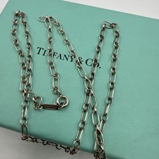 Rare Tiffany & Co Silver Paper Clip Pin Chain Necklace for Charms & Pendants 20” picture