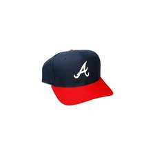 Vtg Rare Atlanta Braves Universal Pro Wool Plain Logo Two Tone Snapback Hat USA picture