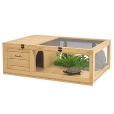 Wooden Tortoise House Turtle Habitat Enclosure Outdoor Reptile Cage picture