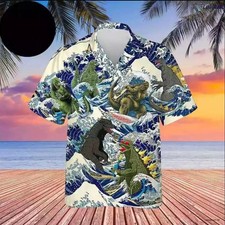 Godzilla Surfing Funny 2024 Trending Beach Hawaiia picture