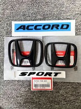 4Pcs Genuine Front Rear Honda Logo Black Emblem Honda ACCORD 2018-2022 picture