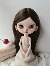 Blythe Doll Dark Brown Middle Part Long Straight Wig Transformable Wig picture