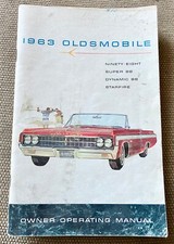 Vintage 1963 Oldsmobile Owners Manual Super 88 Starfire Dynamic 98 picture