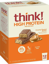 Think High Protein Bar, Creamy Peanut Butter, 12 Count picture