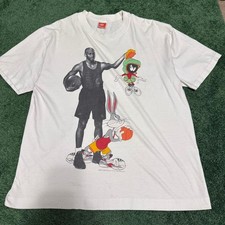 Vintage 1993 Nike Michael Jordan Looney Tunes Marvin Martian T-Shirt White OS picture