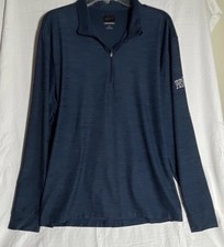 Greg Norman Men's Blue 1/4 Zip Long Sleeve Pullover Mock Neck L Emb Logo picture