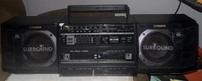NEEDS REPAIR Vintage Fisher Stereo System Black PH-W803 Boombox AM FM Dual Tape picture