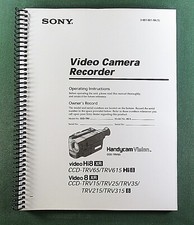 Sony CCD-TRV65 Instruction Manual: 88 Pages Coil Bound & Protective Covers picture