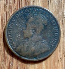 AUSTRALIA UK British King George V Vintage Antique fractional bronze coin picture