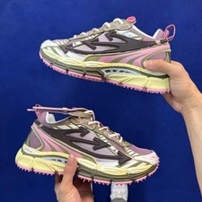 Off Arrow White Be Right Back Unisex Sneakers Pink Cream Olive Green picture