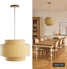 Pendant Light Fixture Modern Farmhouse 3-Tier Bamboo Hanging Light #R08 picture