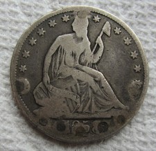 1858-S Seated Liberty Silver Half Dollar Rare Key Date Type Coin Damaged Filler picture