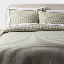 Threshold Duvet Cover Set Cotton Vintage Mini Gingham picture