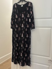 NWT Soma Embraceable Christmas Trees Holiday Long Nightgown Sz Large picture