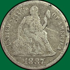 1887-S Seated Liberty Dime Very Good VG Coin #46581 picture