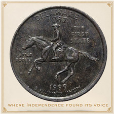 1999-P Delaware State Quarter • Caesar Rodney • 1st State • Toned US Quarter picture