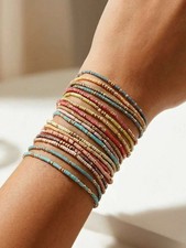 19pcs Boho Multi Layer Bracelet Set Colorful Beaded Women Jewelry picture