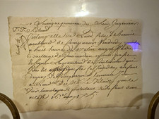 1735 Antique French Legal Manuscript Document Hand-Written Court Summons Paper picture