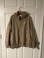Vintage Nike Air 1/4 Zip Windbreaker Jacket Men's XL Beige Nylon Y2K picture