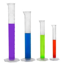 Eisco Labs Graduated Cylinder Set - 10ml, 25ml, 50ml & 100ml - Polypropylene picture