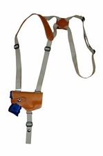 NEW Barsony Horizontal Tan Leather Shoulder Holster Glock Compact 9mm 40 45 picture