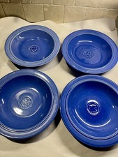 4 Dansk Denim Blue Denim Craftmark Leaf Soup Bowls Portugal 9.5