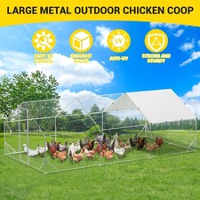 20 x 10 ft Large Metal Chicken Coop, Walk-in Poultry Cage Chicken Hen Run House picture