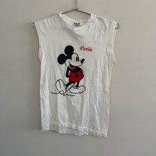 Vintage Sherry Mfg Mickey Mouse Florida Muscle Tee White Small picture